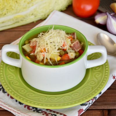 Минестроне - итальянский густой суп. Рецепт с беконом