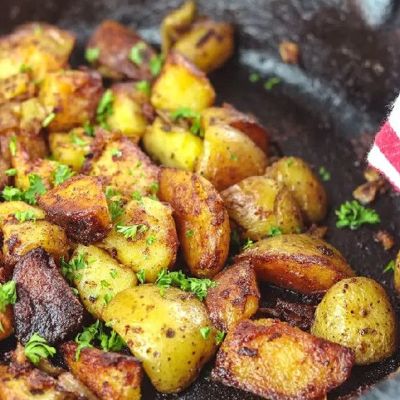 Простой рецепт жареной картошки с луком и чесноком