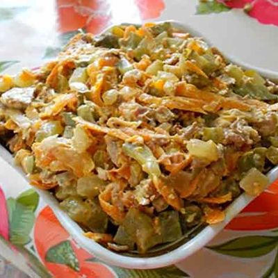 Мясной салат с шампиньонами картинки Мясной салат с шампиньонами картинки