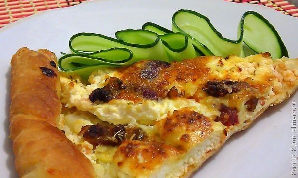Рецепт творожной пиццы с бужениной