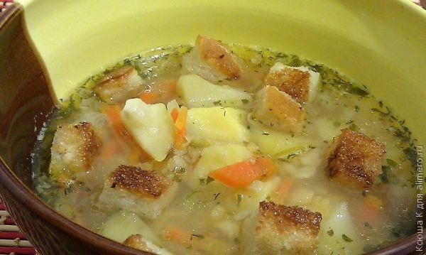 Гороховый суп с сухариками рецепт