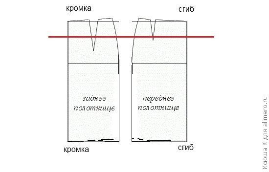 Заниженная талия на выкройке юбки Заниженная талия на выкройке юбки
