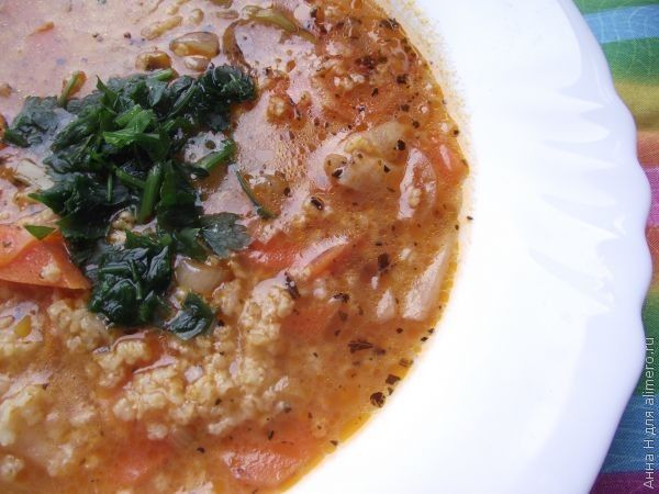 Ароматный суп с пшеном