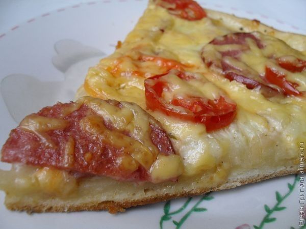 Рецепт пиццы с колбасой