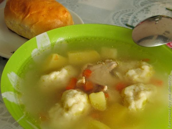 Утиный суп с клецками