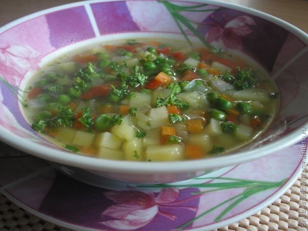 Суп с замороженными и свежими овощами
