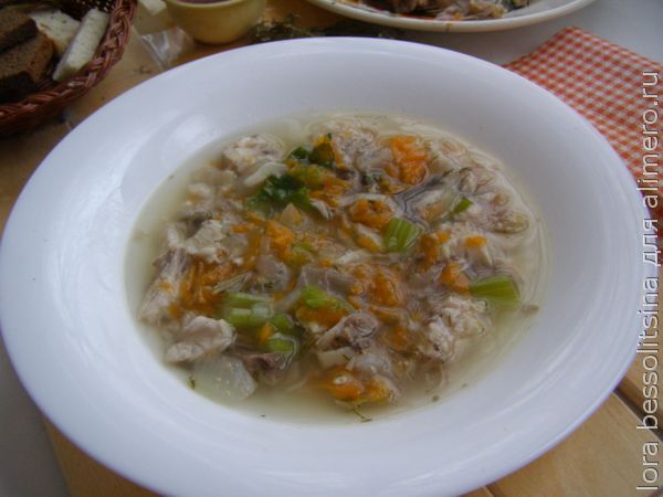 диетические блюда - суп из карпа