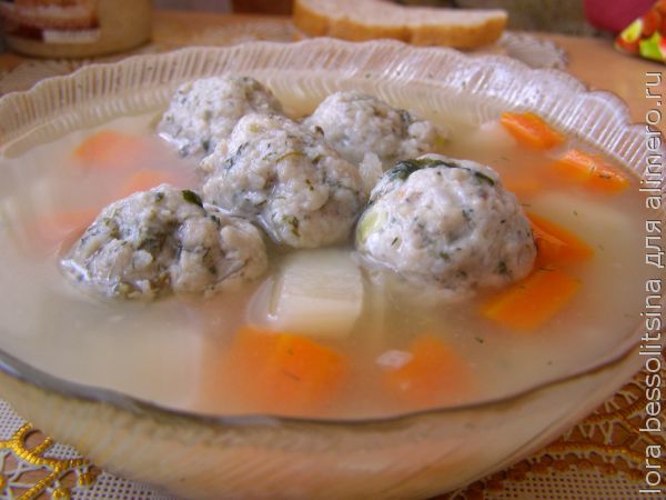 диетические блюда суп с рыбными фрикадельками