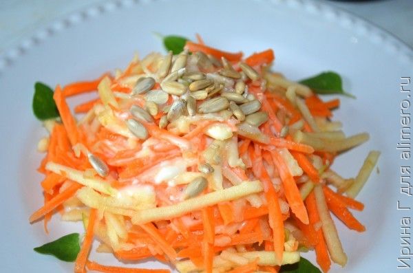 морковно-яблочный салат рецепт
