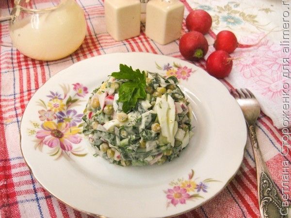 Овощной салат с щавелем