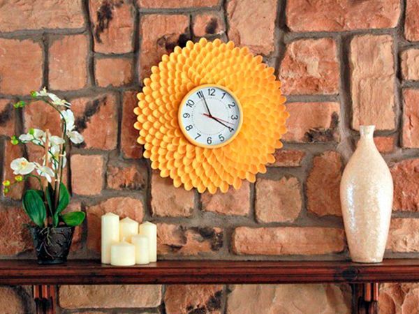 Часы из пластиковых ложек своими руками 58