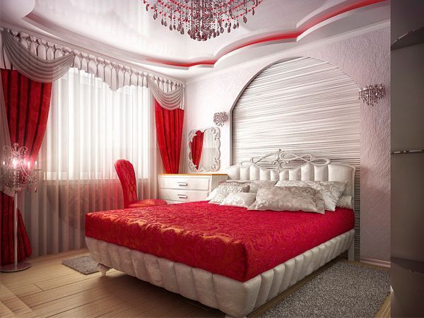 Спальни в красных тонах — 25 идей
