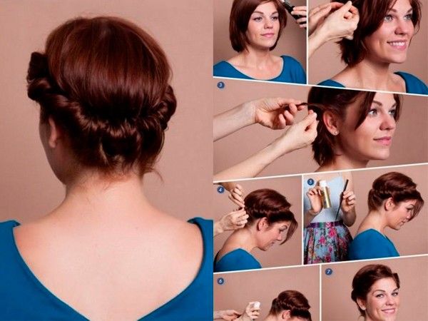 Прически на короткие волосы фото своими руками поэтапно фото