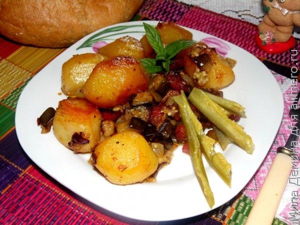 Картофель с колбасой