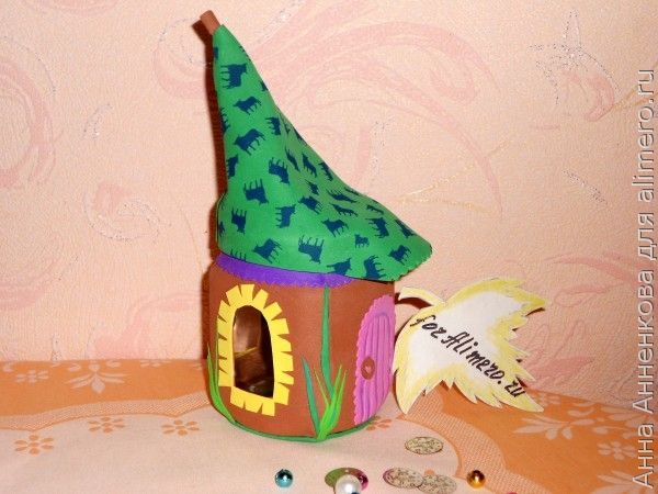 Декор банки фоамираном Декор банки фоамираном