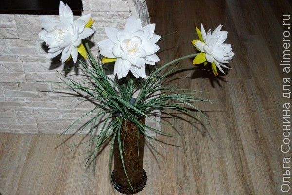 Ваза из сантехнической трубы с имитацией коры дерева