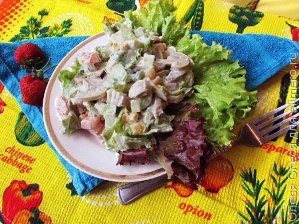 Салат со свининой и кукурузой «Брутальный»