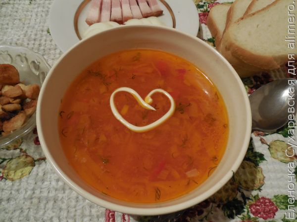 Борщ на томатном соке рецепт
