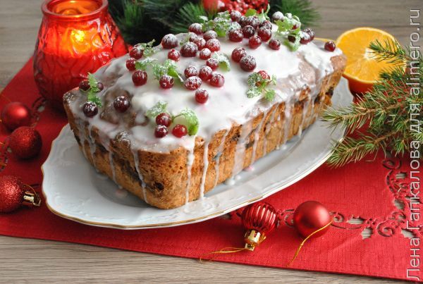 Рождественский кекс с сухофруктами и орехами 