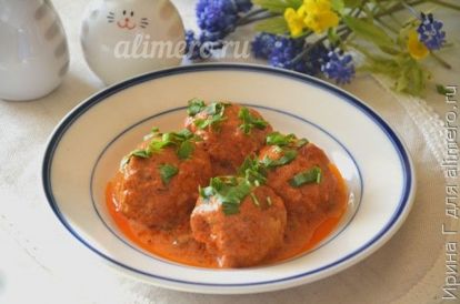 Тефтели в томатно-сметанном соусе — рецепт ужина в мультиварке