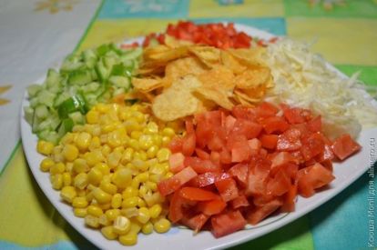 Салат «Козел в огороде» с чипсами – пошаговый рецепт приготовления с фото