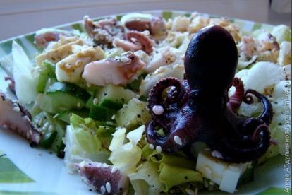 Салат с осьминогом и кальмаром (пошаговый рецепт с фото)