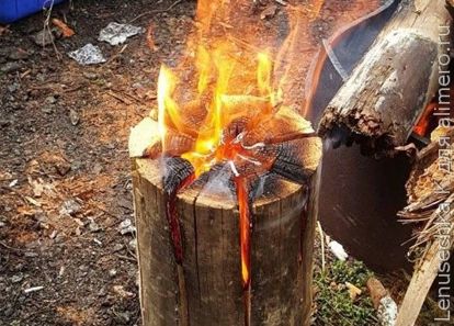 Шведская свеча — костер из одного полена, который горит несколько часов. И еще на нем очень удобно готовить — прямо как на плите. Шведская свеча — костер из одного полена, который горит несколько часов. И еще на нем очень удобно готовить — прямо как на плите.