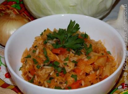 Тушеная капуста с рисом - простой рецепт блюда греческой домашней кухни | Сегодня
