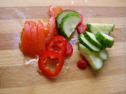 диетический омлет, овощи на салат
