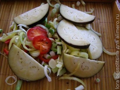 камбала с овощами, овощи