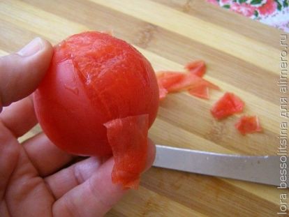 кабачки под соусом, помидор