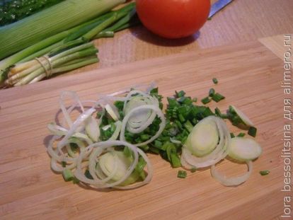салат очищающий, порей и зеленый лук