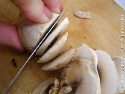 плов с фасолью и грибами, грибы