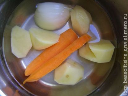грибной суп-пюре, овощи
