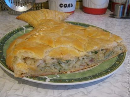 Пирог с рыбой и картофелем из слоеного теста рецепт пошагово с фото - как приготовить?