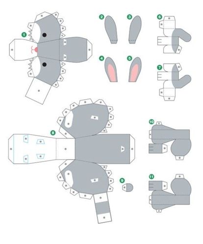 Объемные животные из бумаги схемы