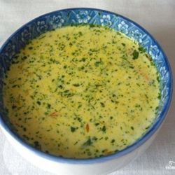 Сырный суп с копчеными ребрышками