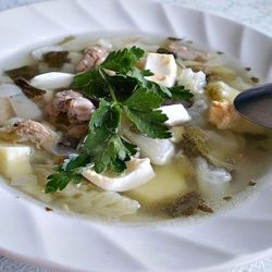 Суп со свежей капустой и щавелем