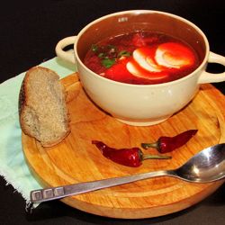 Суп свекольник с патиссонами и цветной капустой