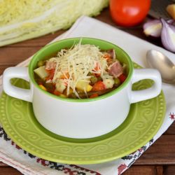 Минестроне - итальянский густой суп. Рецепт с беконом