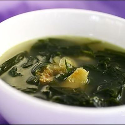 Суп с ласосем и морской капустой