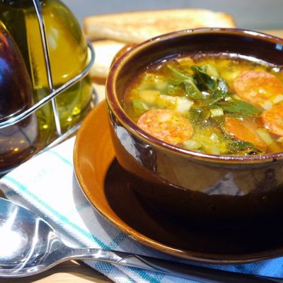 Caldo verde Зеленый суп с чоризо
