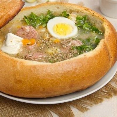 Суп в хлебе по-польски