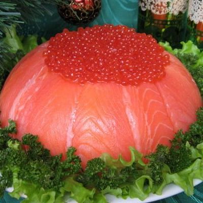 Рыбный салат-торт к празднику