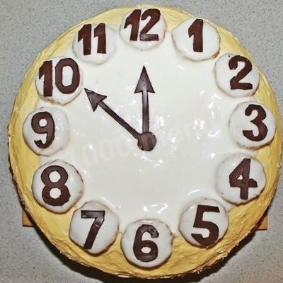 Торт Часы на Новый год