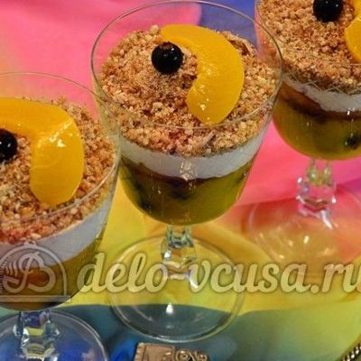 Десерт с консервированными персиками