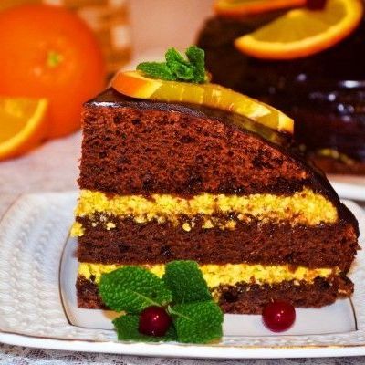 Шоколадный торт с апельсиновым кремом