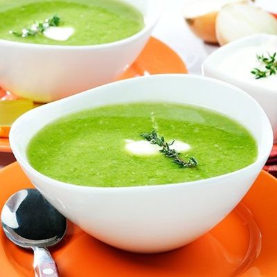 Суп-пюре из кабачков с зеленью