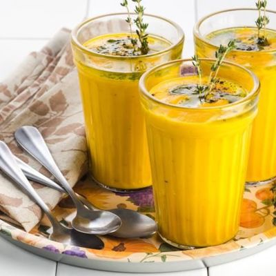 Морковный суп с зеленым маслом