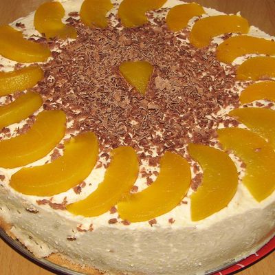 Персиковый торт с маскарпоне